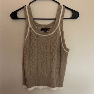 RD Style Tan Cable Knit Tank Top